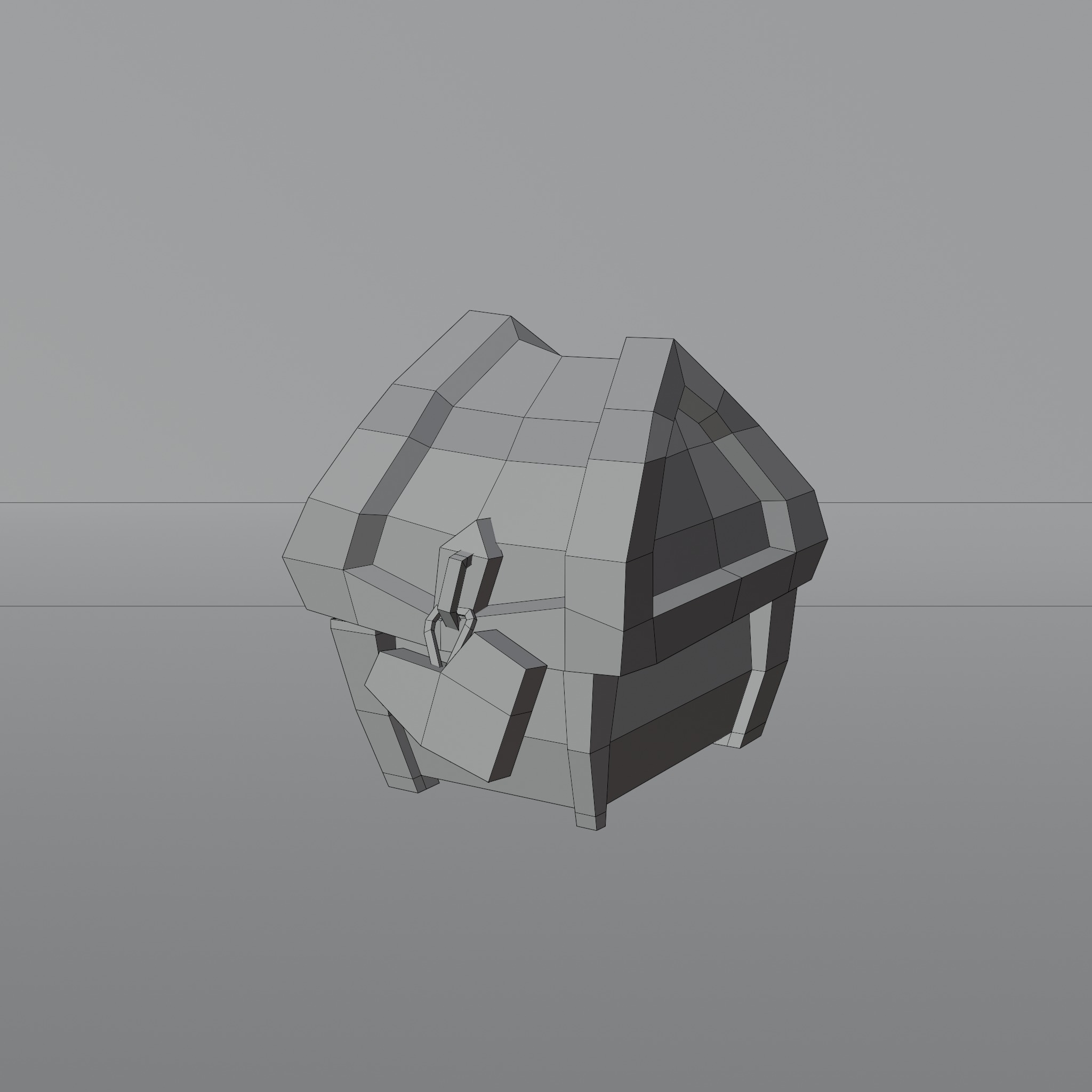 Chest Low-poly 3D model_1