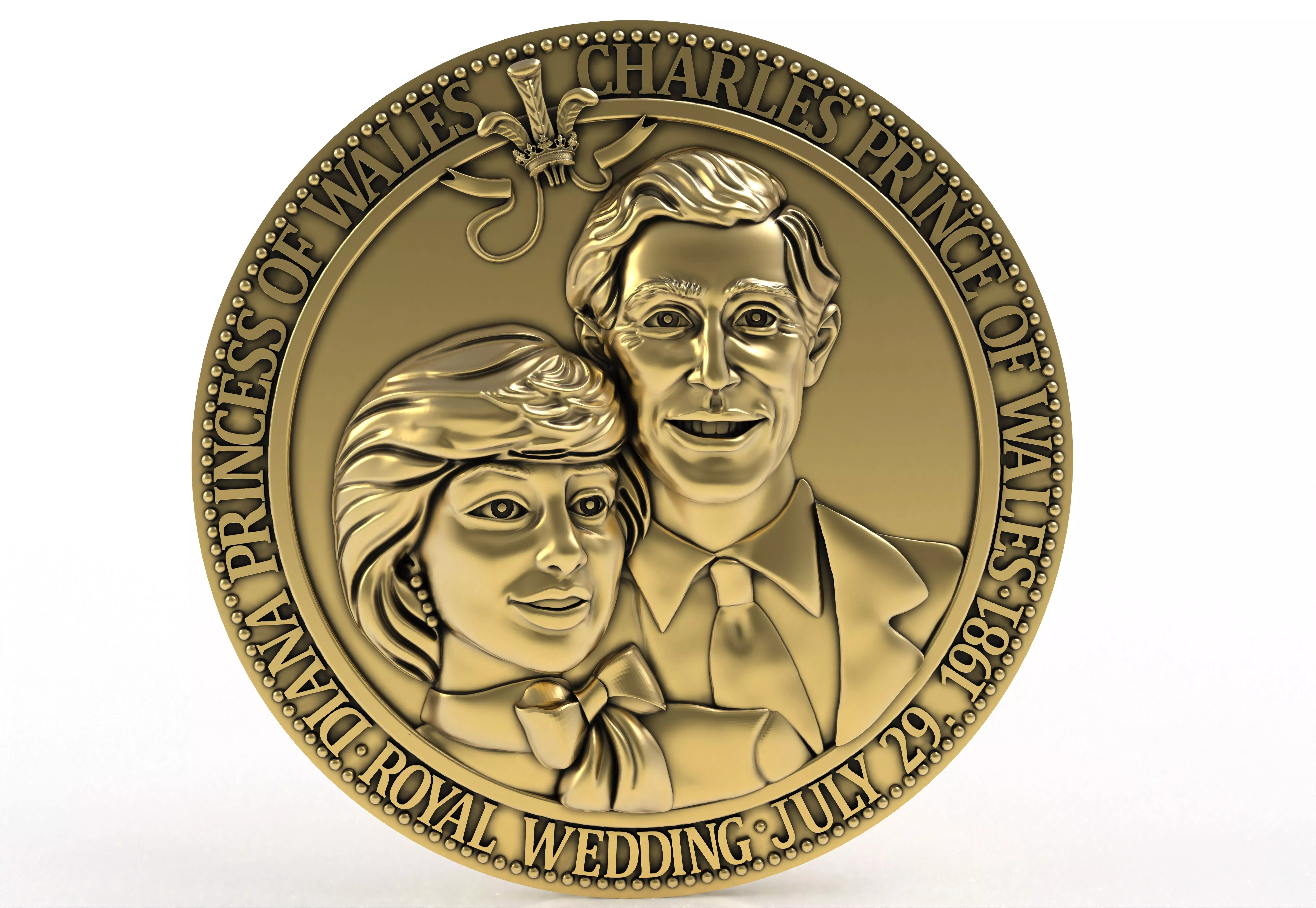 Royal Family Wedding Charm Coin 3D print model