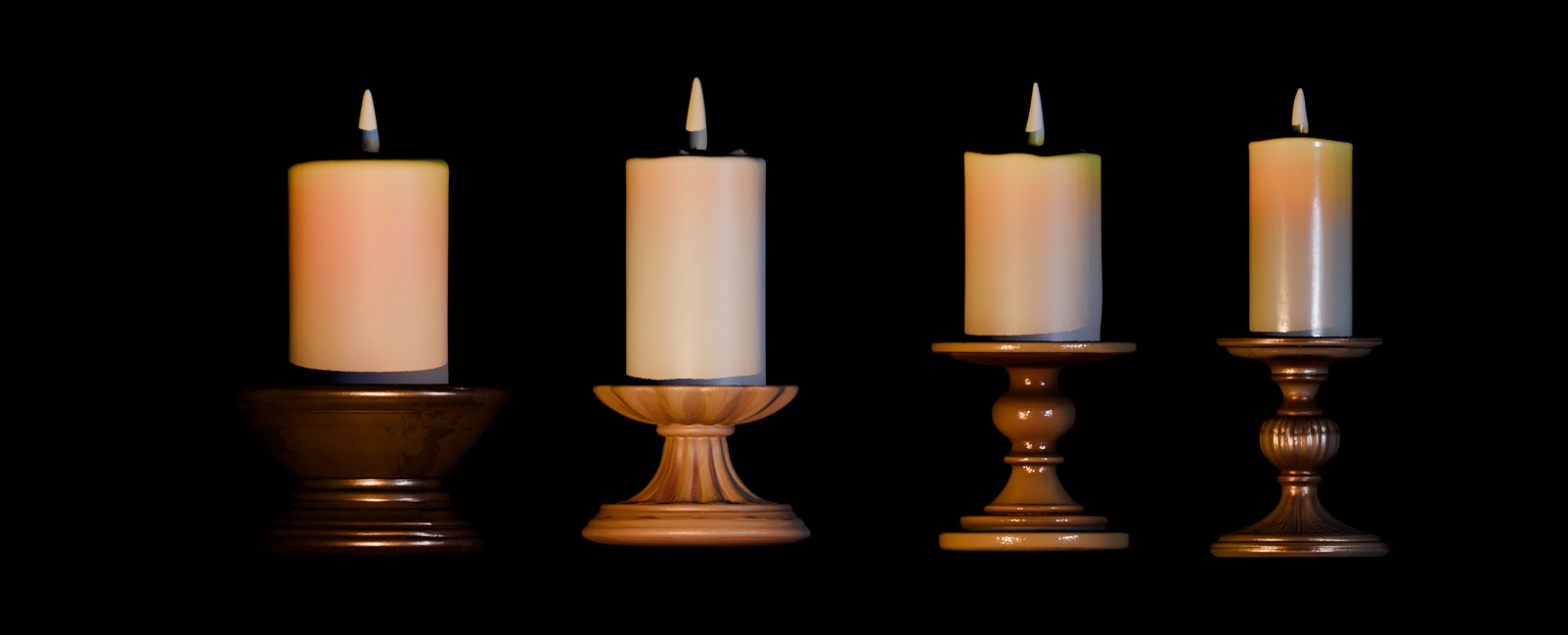 Victorian Candle Pack Free low-poly 3D model_6