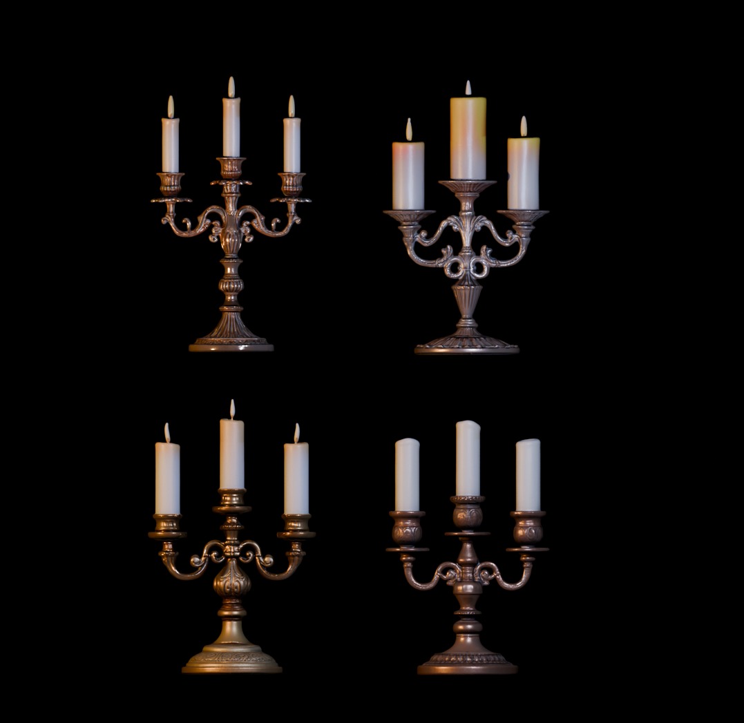 Victorian Candle Pack Free low-poly 3D model_4