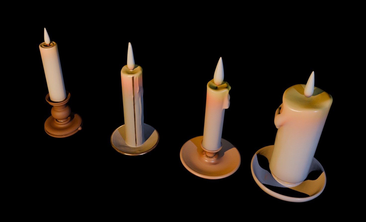 Victorian Candle Pack Free low-poly 3D model_10