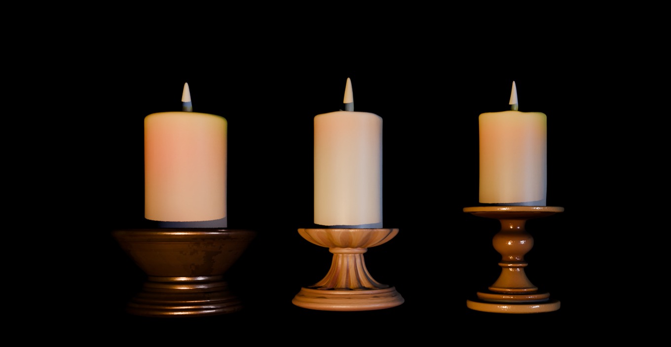 Victorian Candle Pack Free low-poly 3D model_3