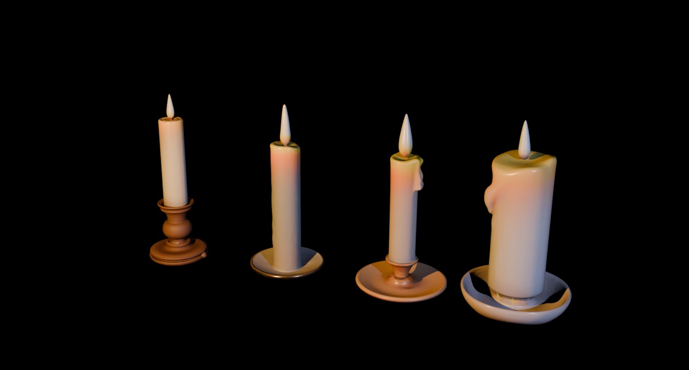 Victorian Candle Pack Free low-poly 3D model_9