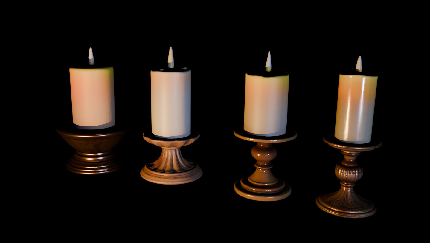 Victorian Candle Pack Free low-poly 3D model_7