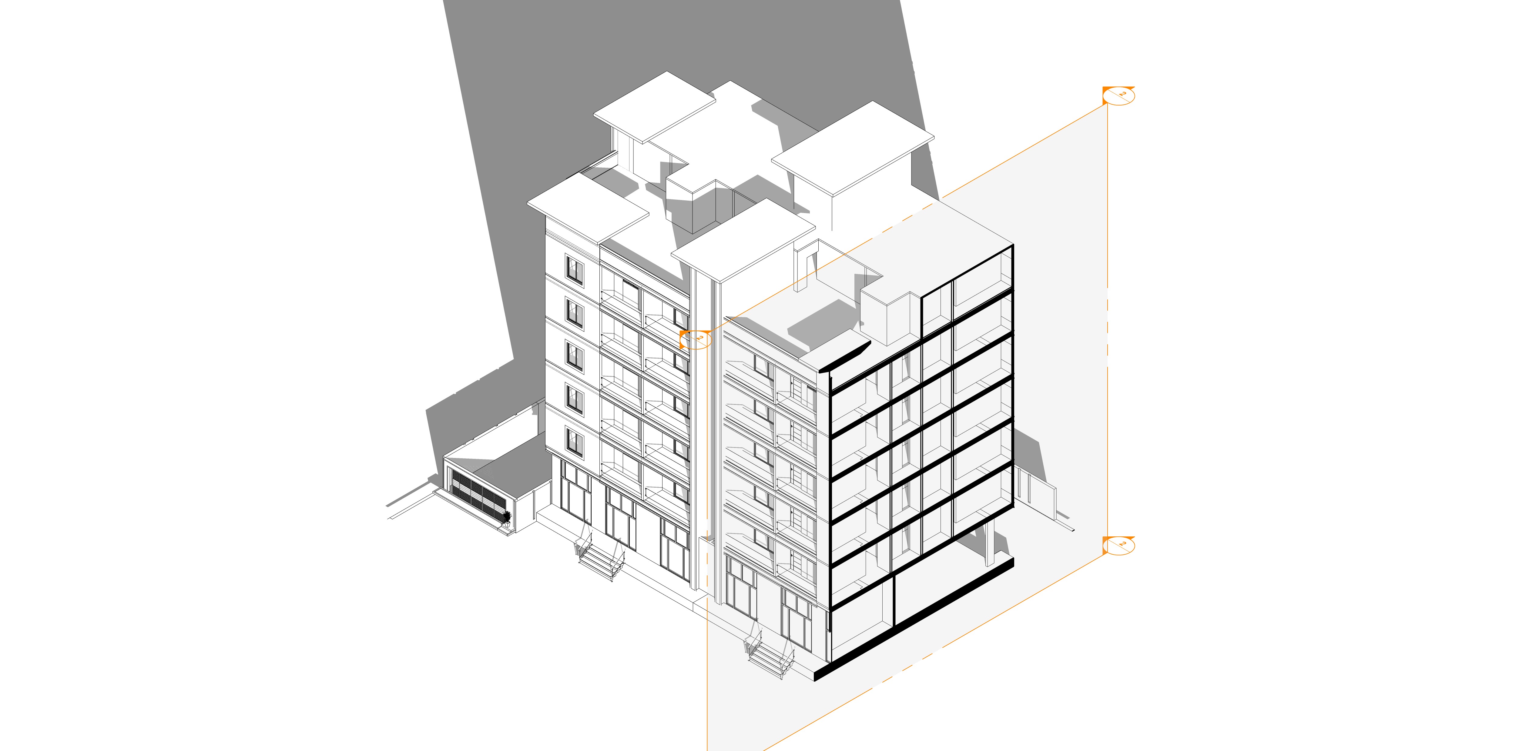 Modern Apartment Buildings with city model  Low-poly 3D model_19