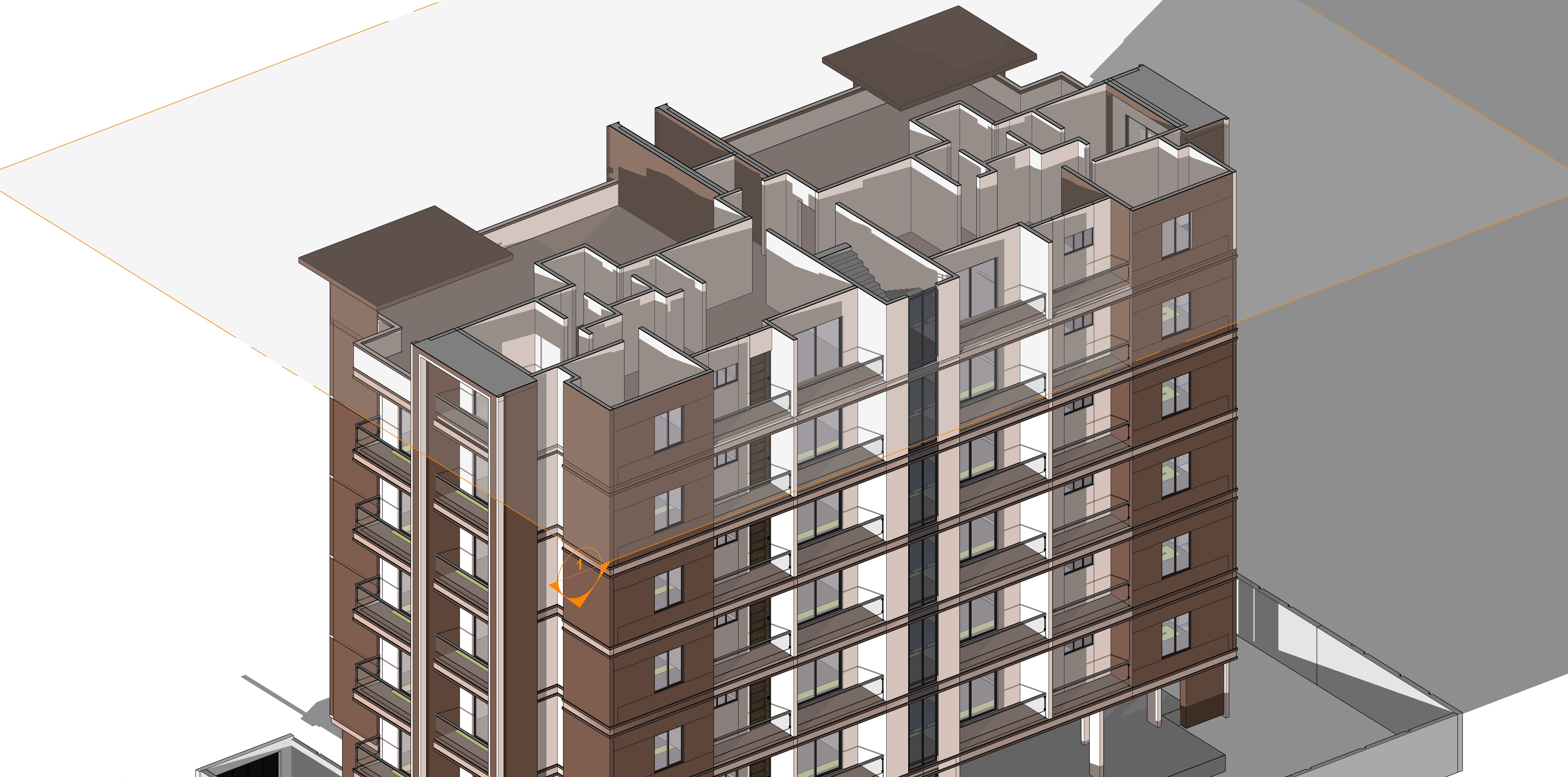 Modern Apartment Buildings with city model  Low-poly 3D model_9