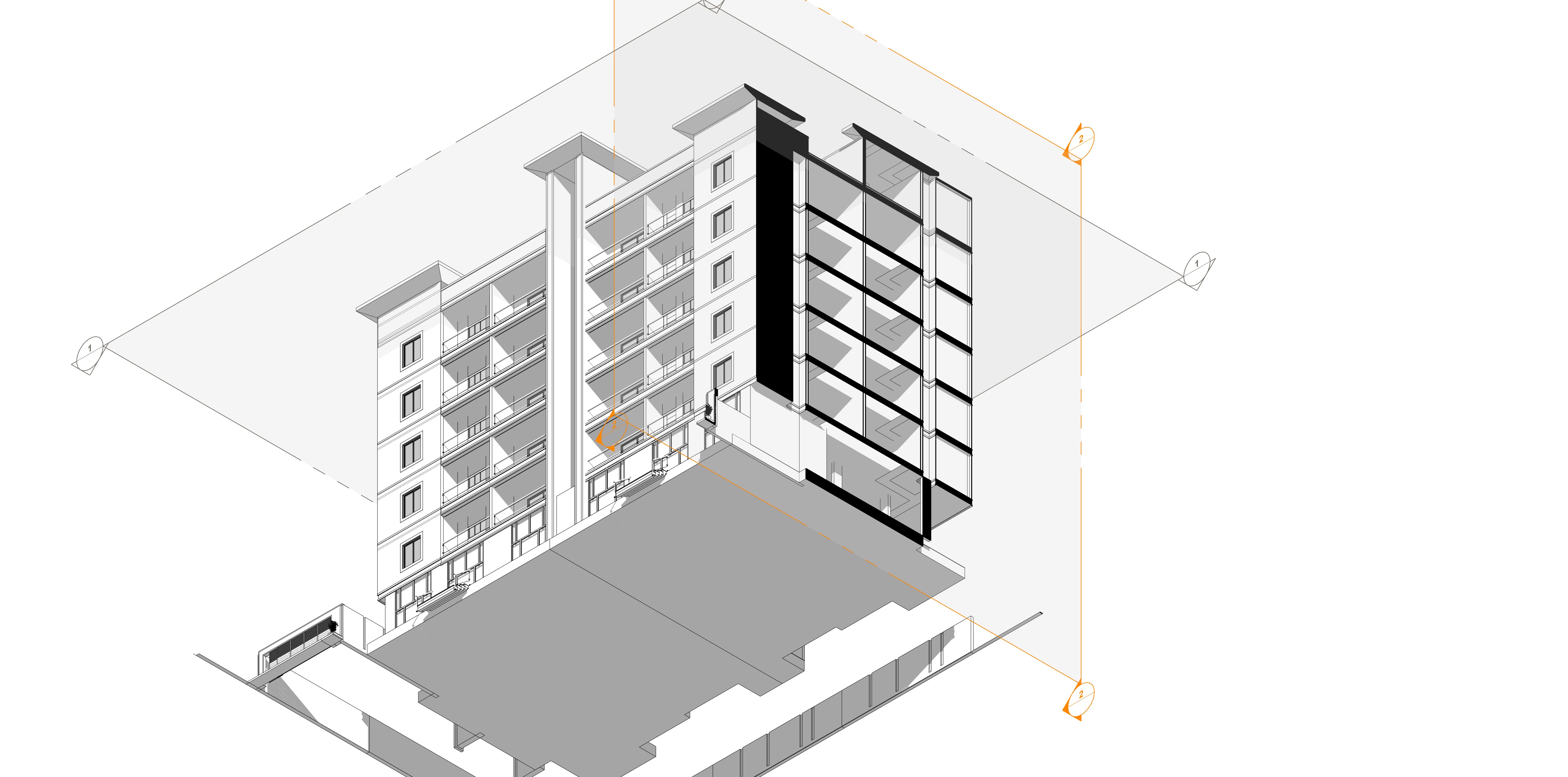 Modern Apartment Buildings with city model  Low-poly 3D model_22