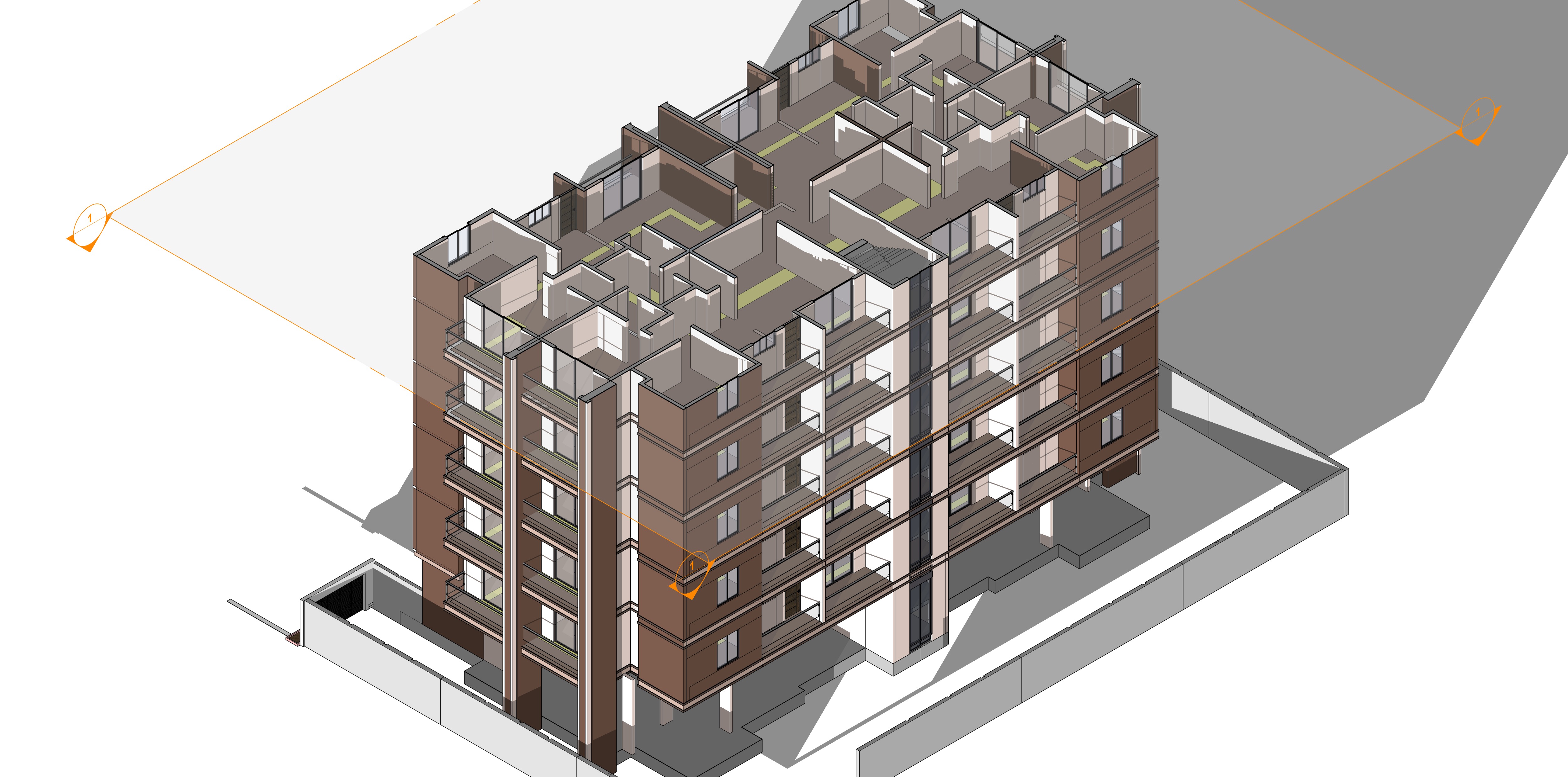 Modern Apartment Buildings with city model  Low-poly 3D model_17
