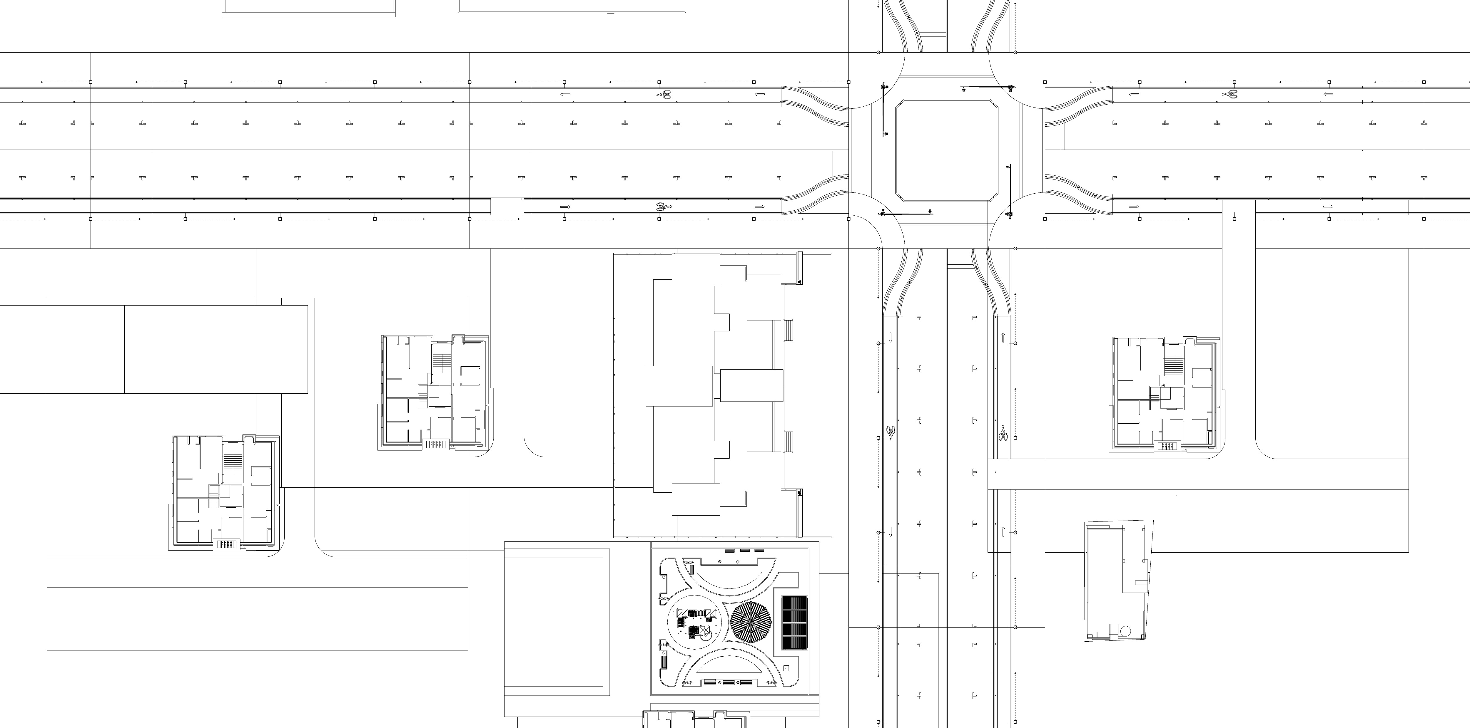 Modern Apartment Buildings with city model  Low-poly 3D model_4