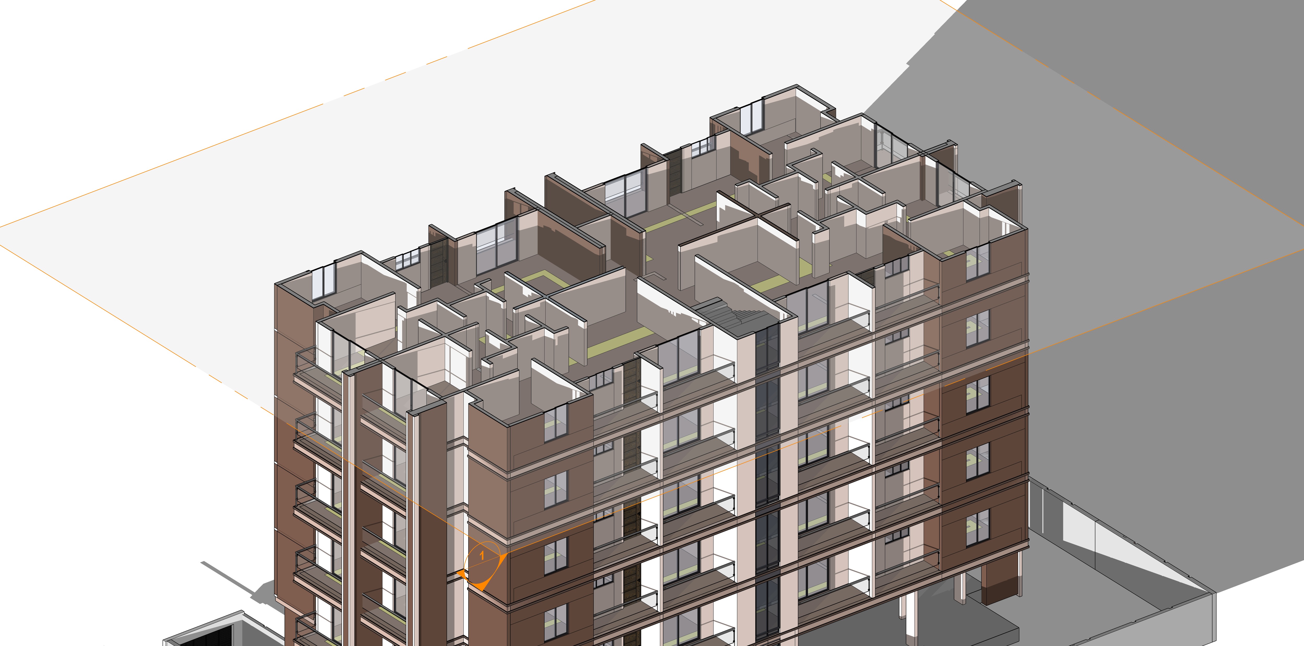 Modern Apartment Buildings with city model  Low-poly 3D model_23