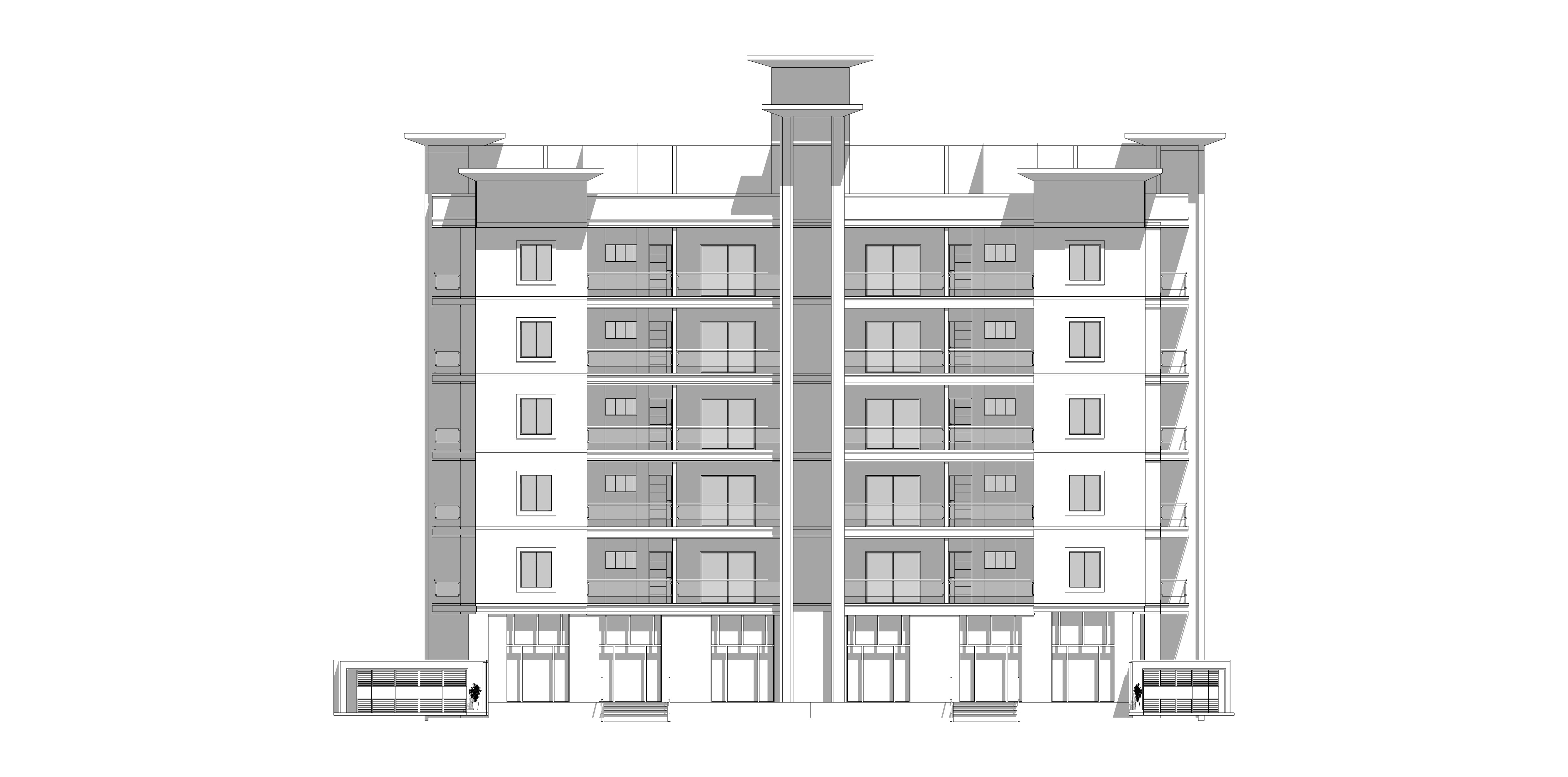 Modern Apartment Buildings with city model  Low-poly 3D model_14