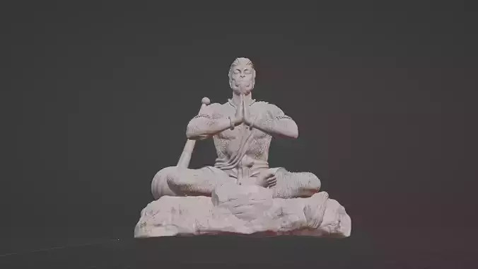 Lord Hanuman in Meditation Pose 3D print model