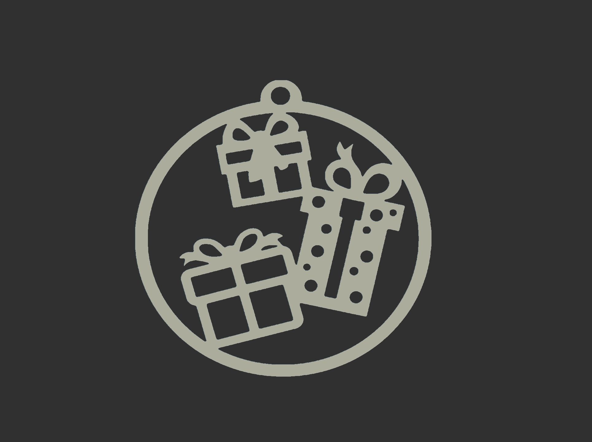 christmas tree gift decor  3D print model_3