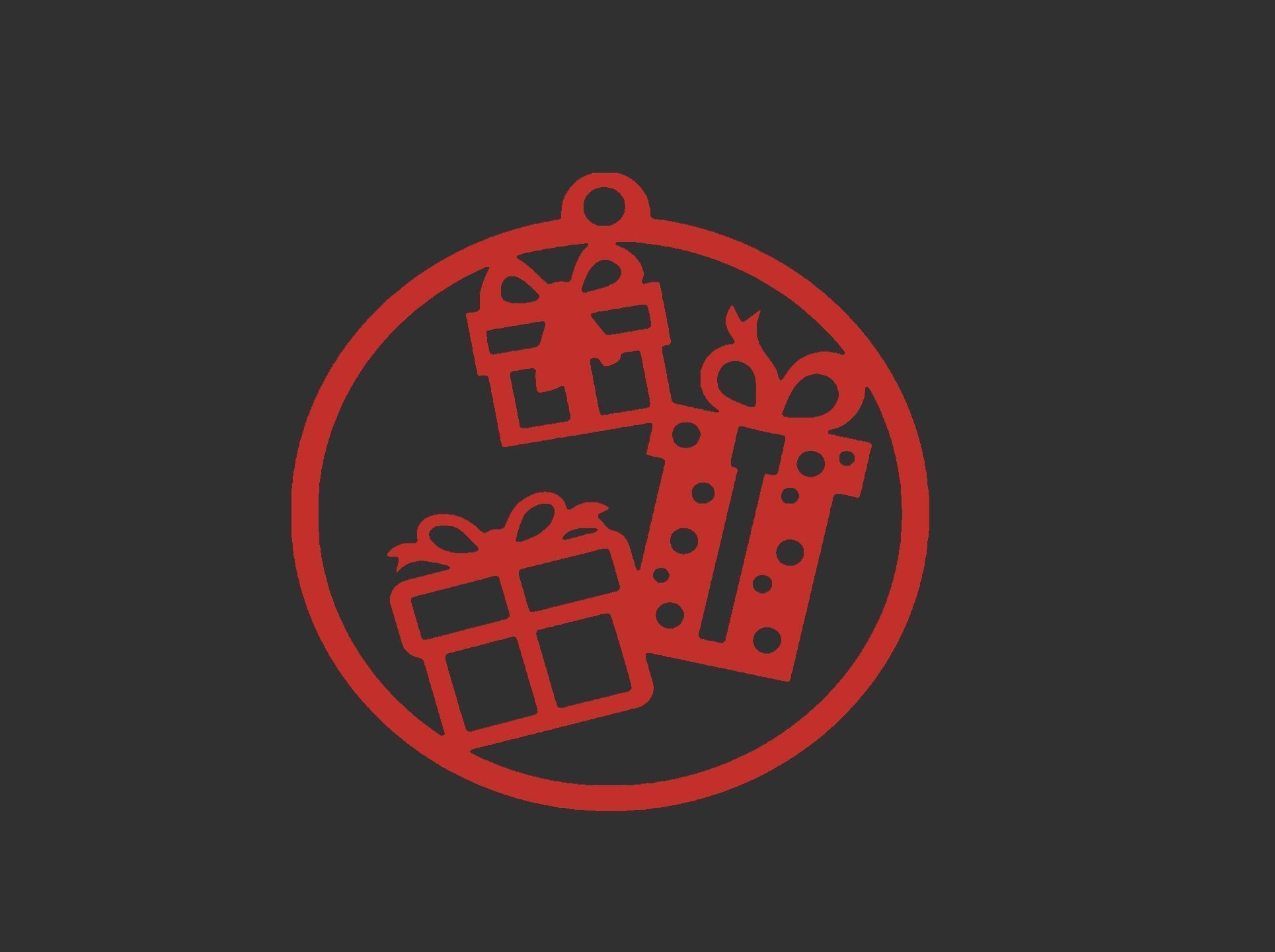 christmas tree gift decor  3D print model_4