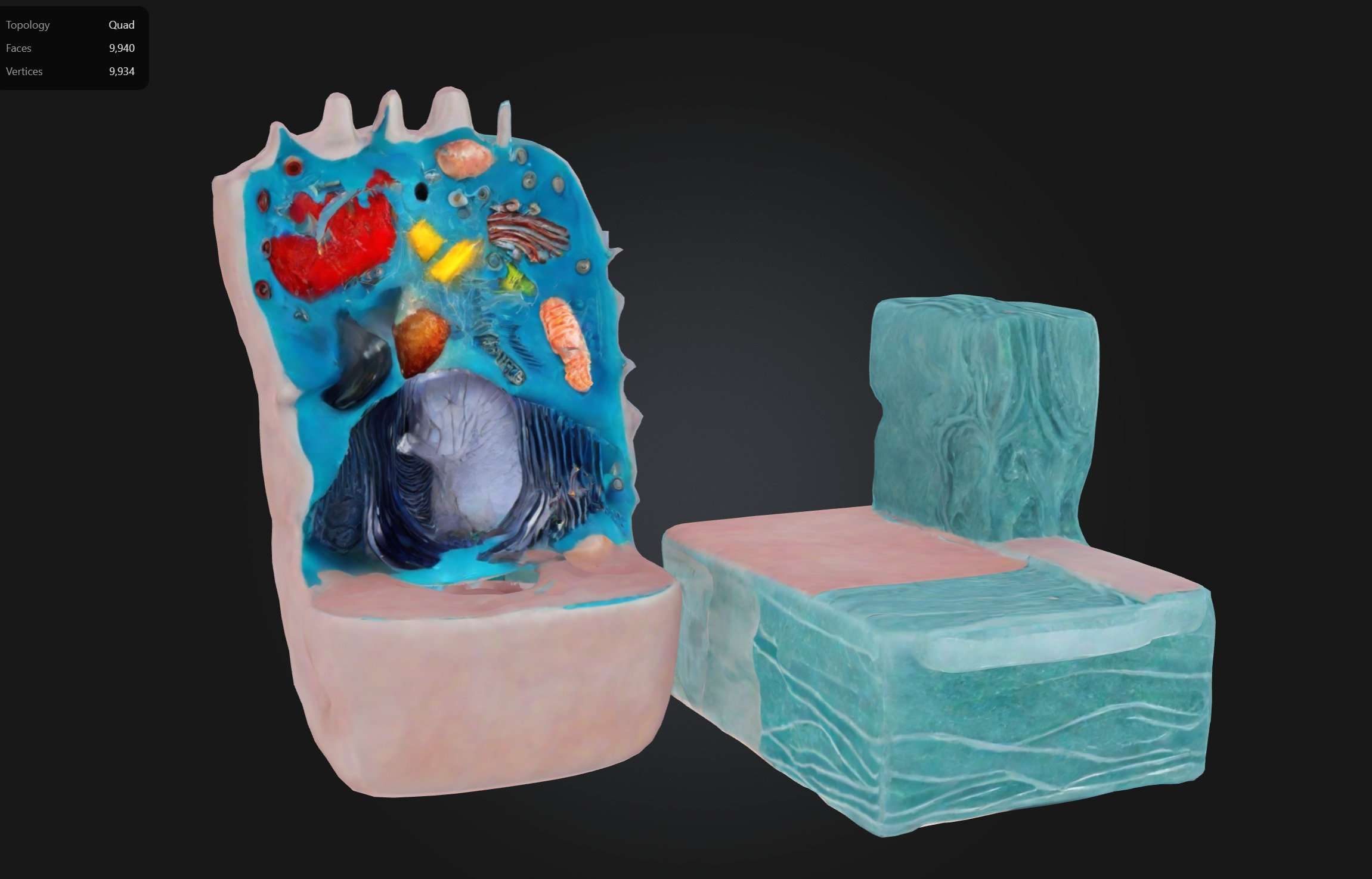 3D Animal Cell Structure Model 3D print model_1