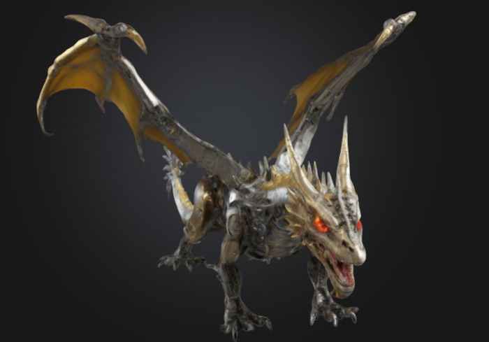 Dragon mechanic Low-poly 3D model_1
