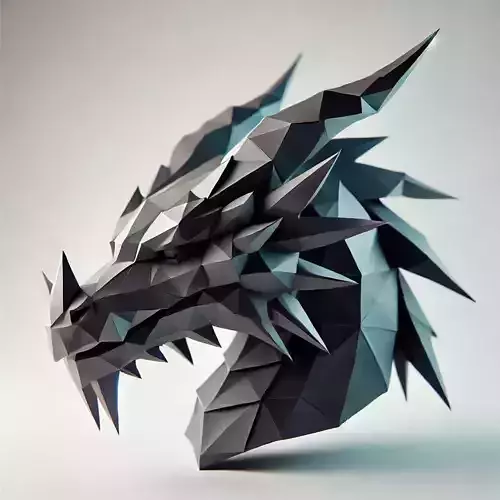 Low-Poly Dragon Head