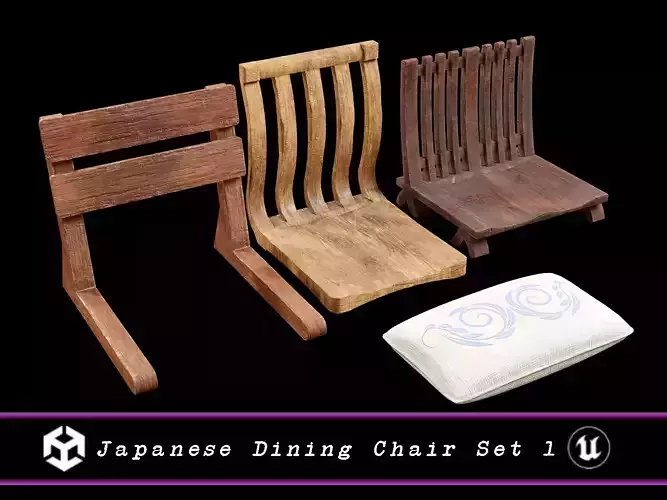 Japanese Dining Chair Set 1 