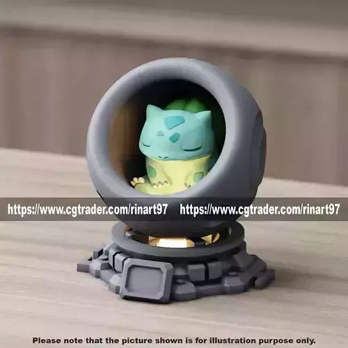 Bulbasaur in healing machine pods EASY PRINT NO SUPPORT 3D print model