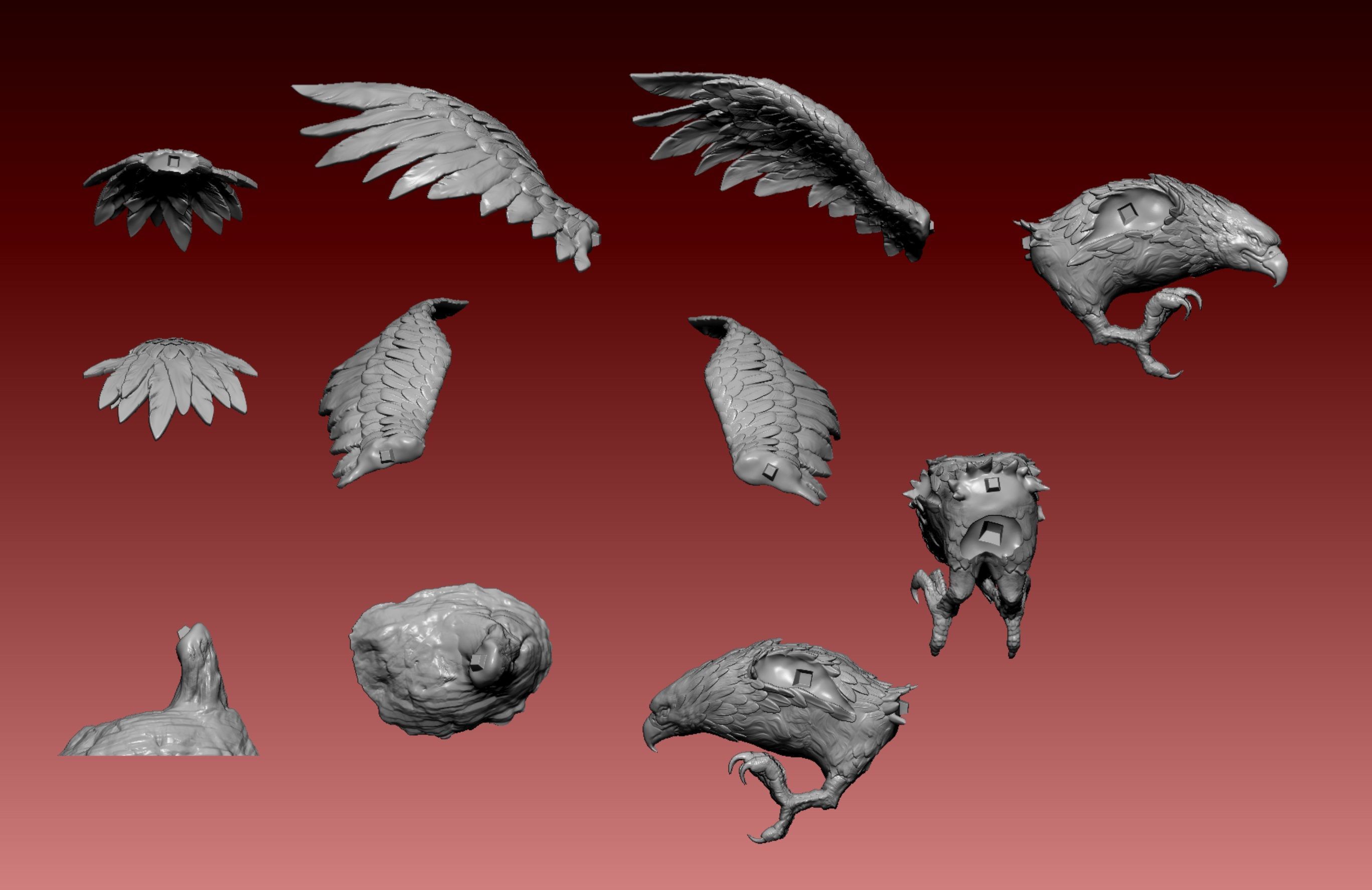 Falcon eagle 3D print model_7