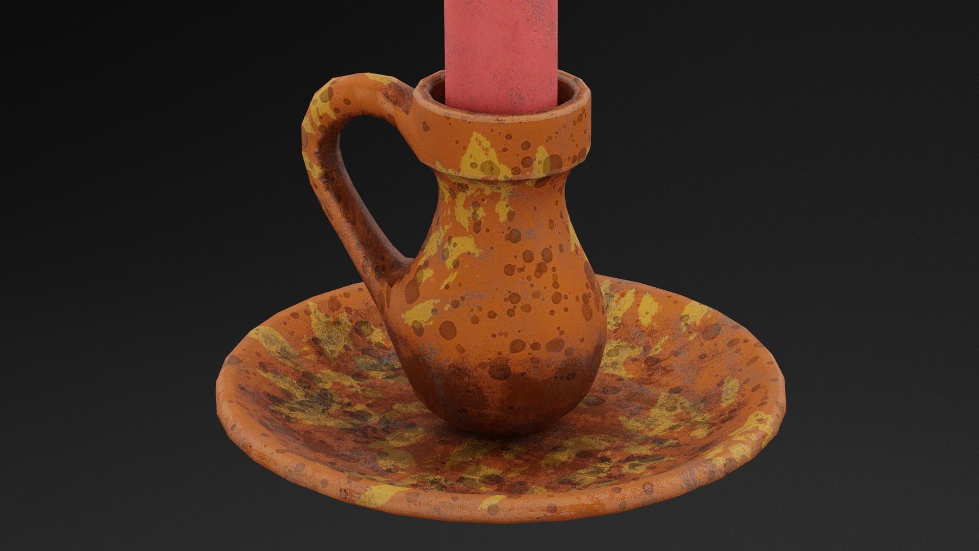 Creepy Candle Low-poly 3D model_2