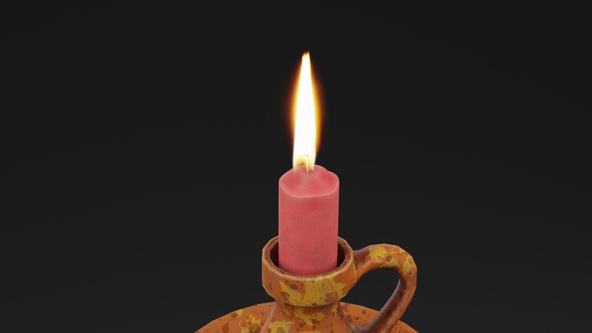 Creepy Candle Low-poly 3D model_1