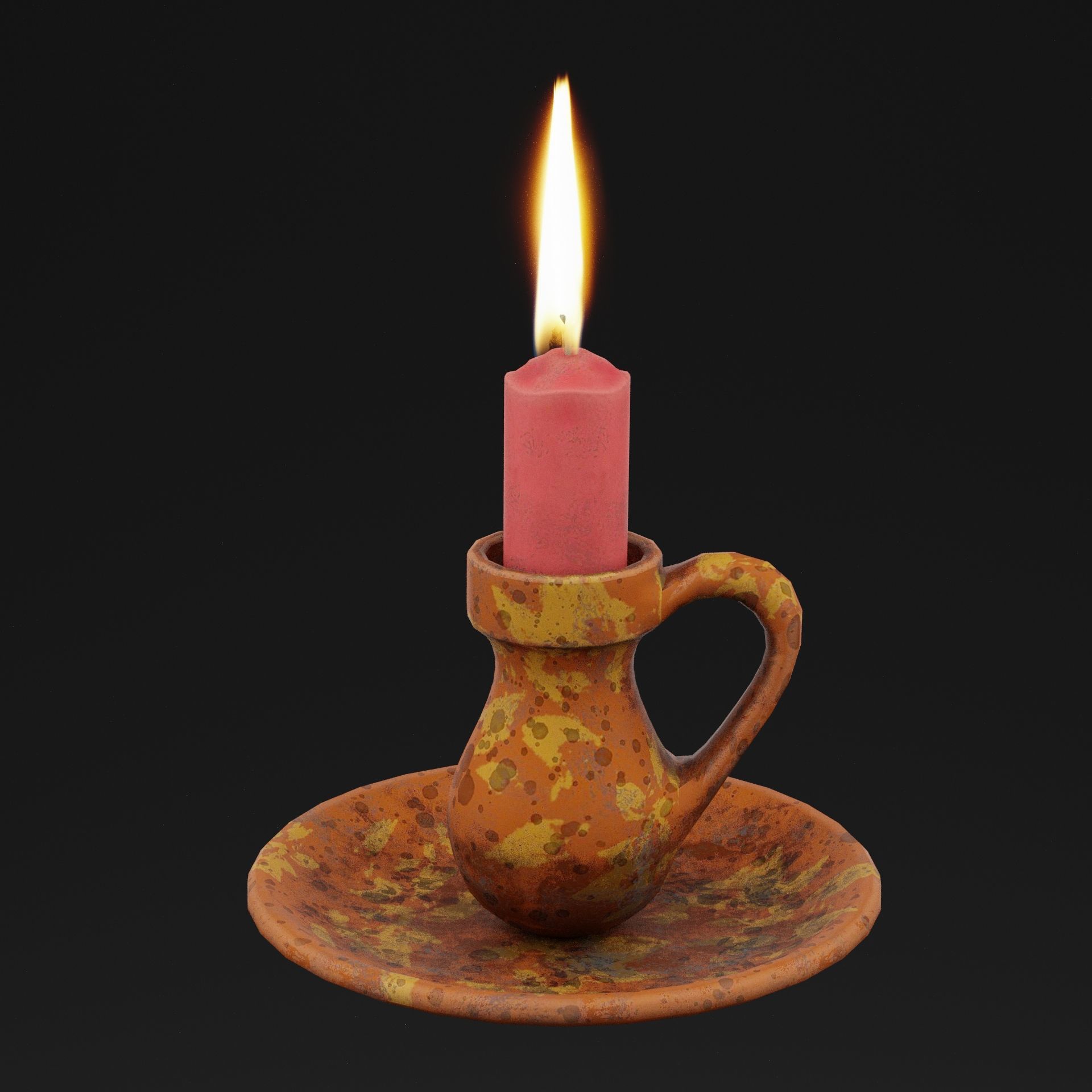 Creepy Candle Low-poly 3D model_6