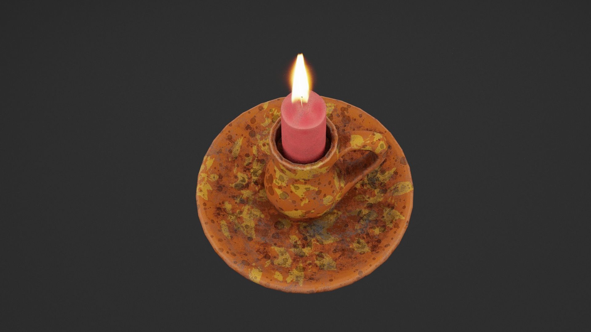 Creepy Candle Low-poly 3D model_4