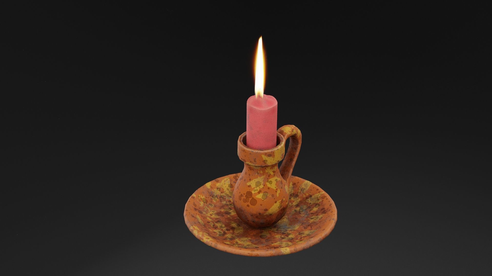 Creepy Candle Low-poly 3D model_3