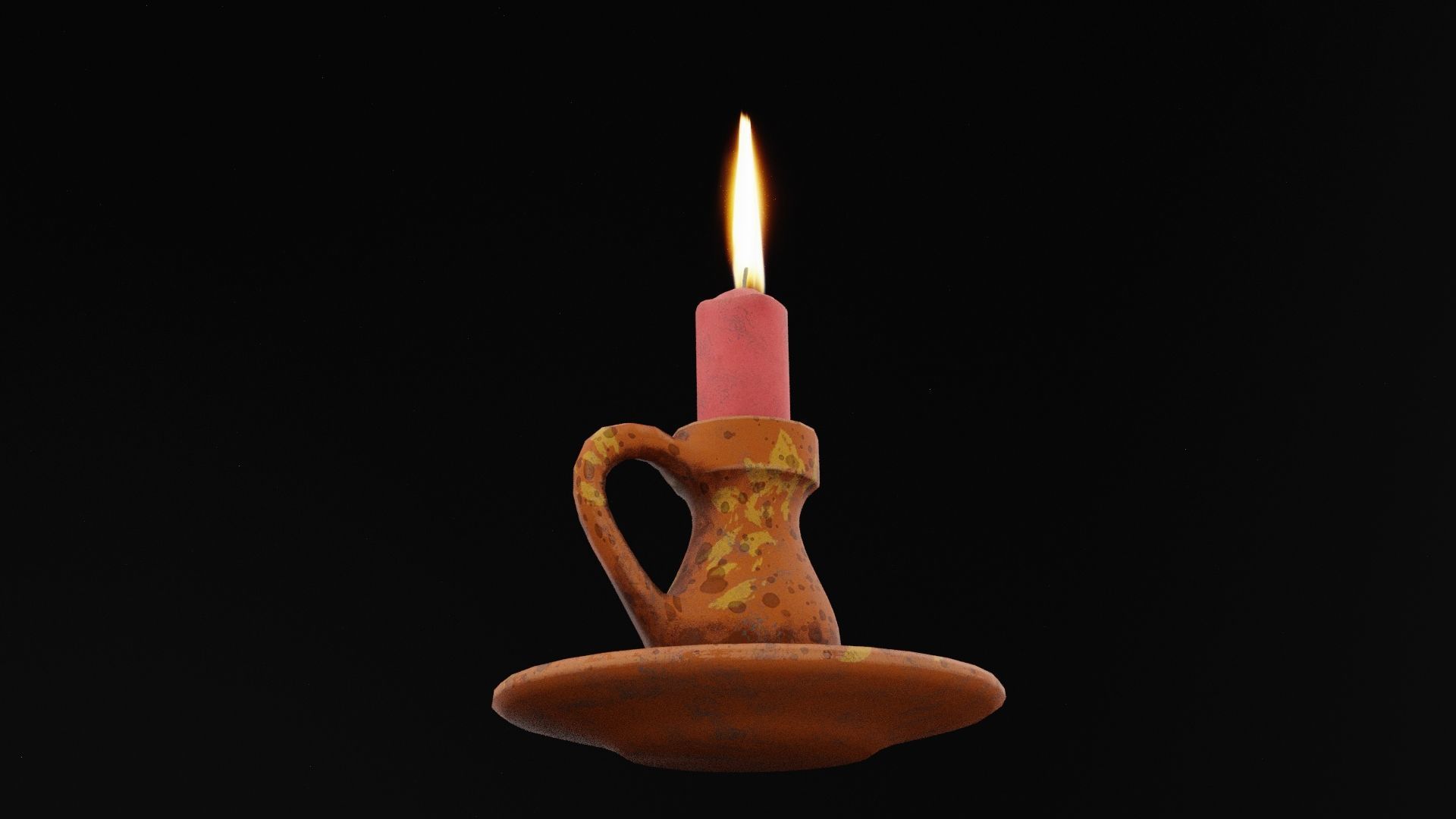 Creepy Candle Low-poly 3D model_5
