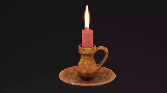 Creepy Candle Low-poly 3D model