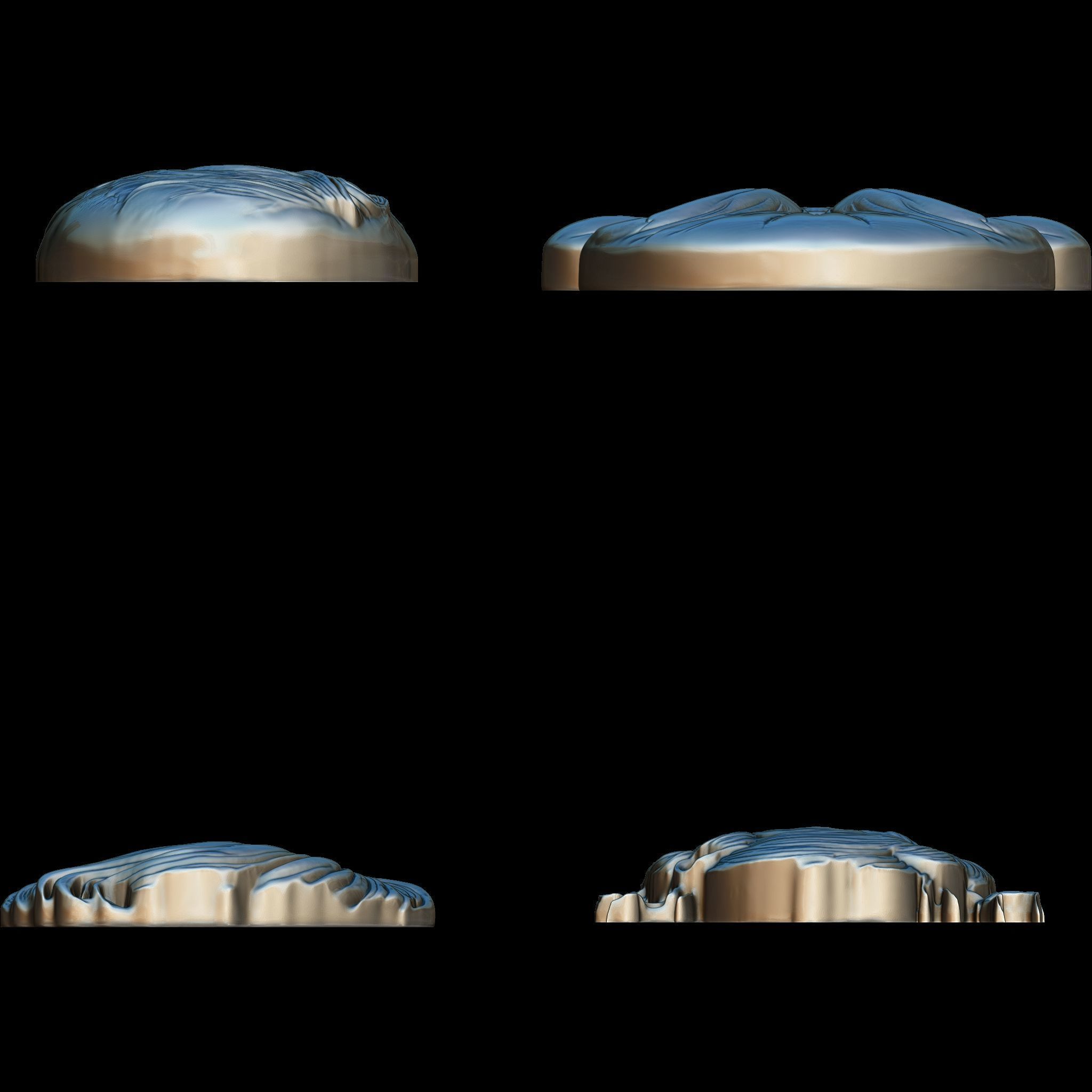 4 Comic Skull Head Relief No2 STL file for 3d Printing or CNC 3D print model_5