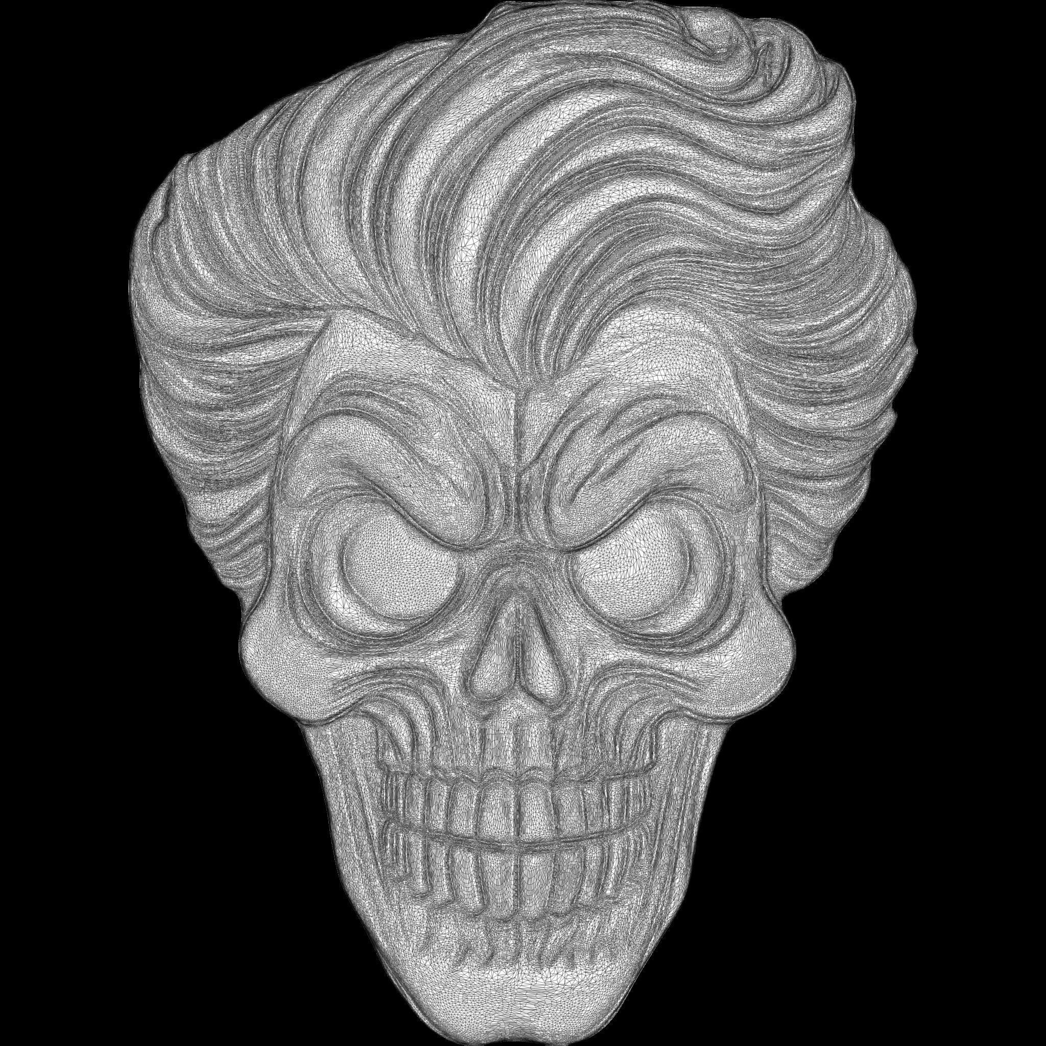4 Comic Skull Head Relief No2 STL file for 3d Printing or CNC 3D print model_13
