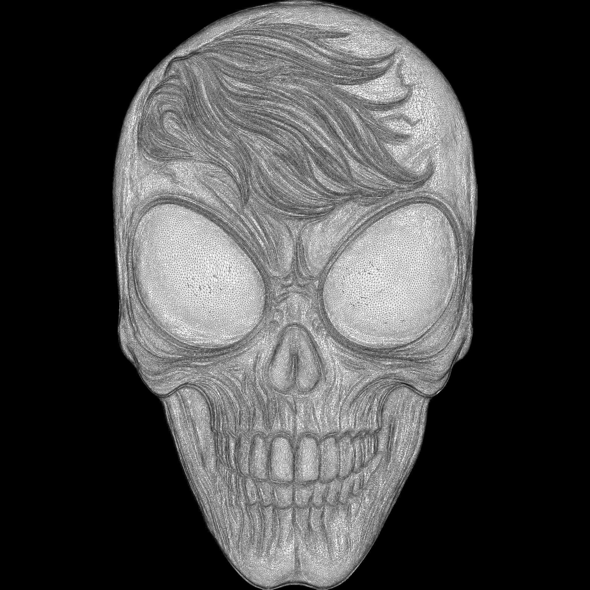 4 Comic Skull Head Relief No2 STL file for 3d Printing or CNC 3D print model_15