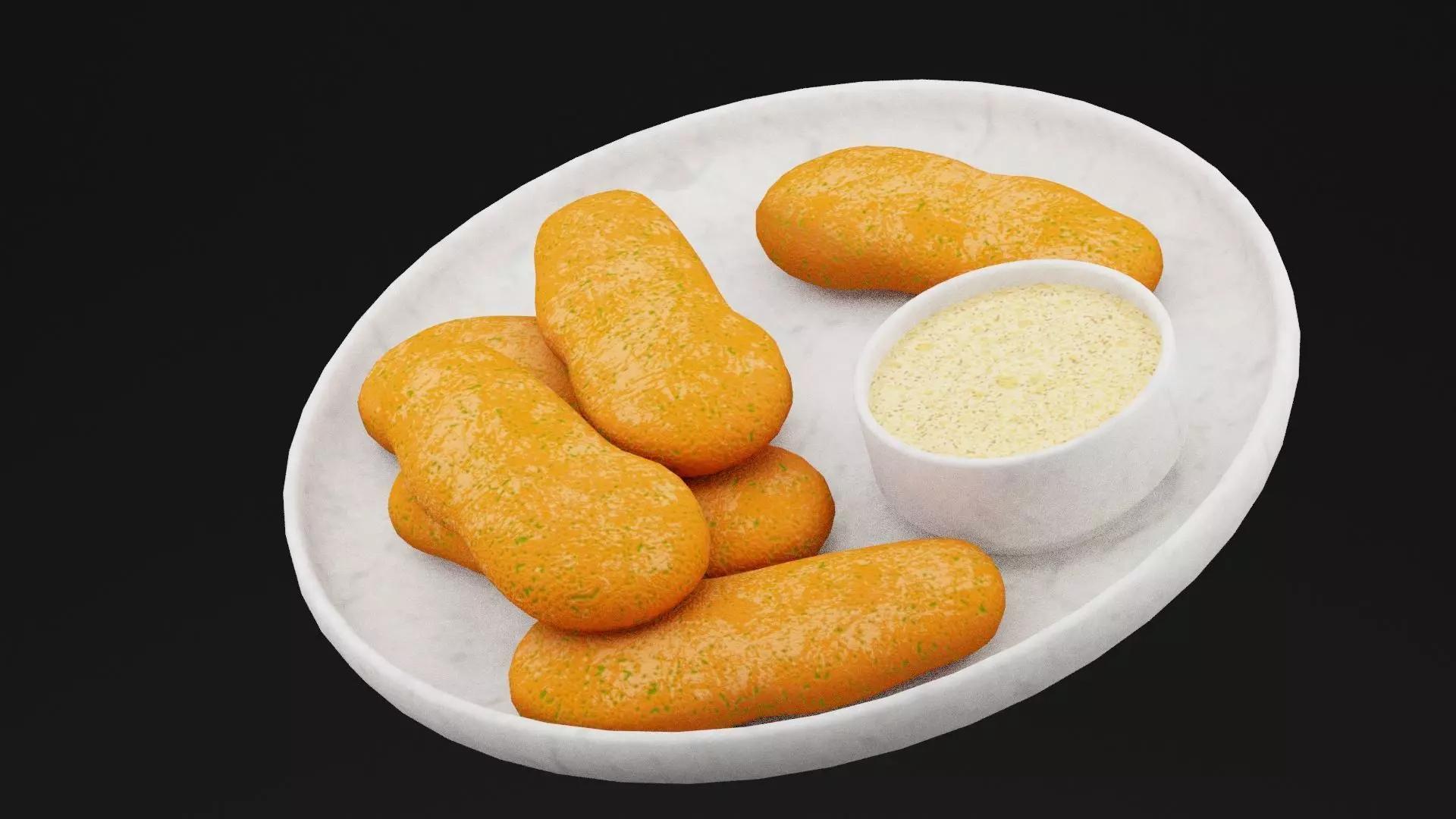Chicken TInder Platter Low-poly 3D model
