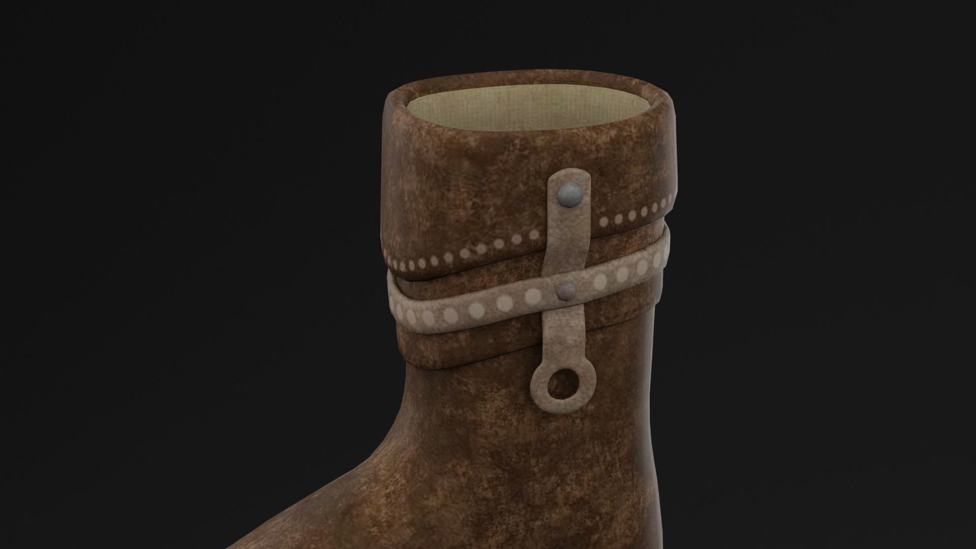 Brown Boots Low-poly 3D model_1