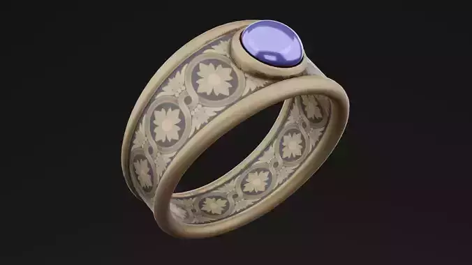 Blue Diamond Ring