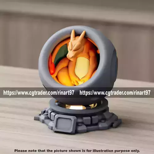 Charizard in healing machine pods EASY PRINT NO SUPPORT 3D print model