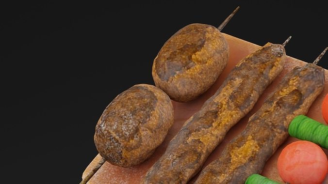 Barbecue Platter Low-poly 3D model 2