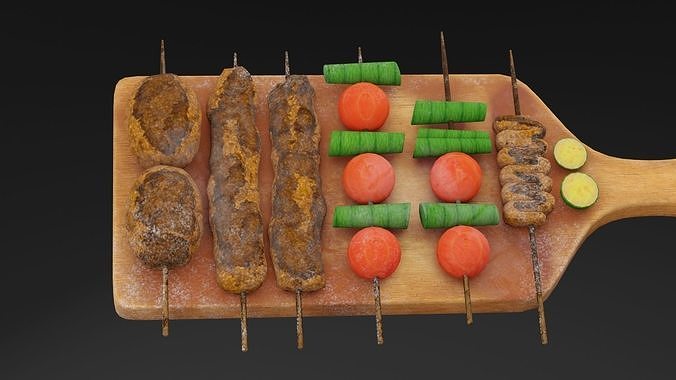 Barbecue Platter Low-poly 3D model 4