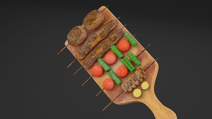 Barbecue Platter Low-poly 3D model 5