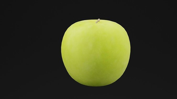 Natural Green Apple Low-poly 3D model