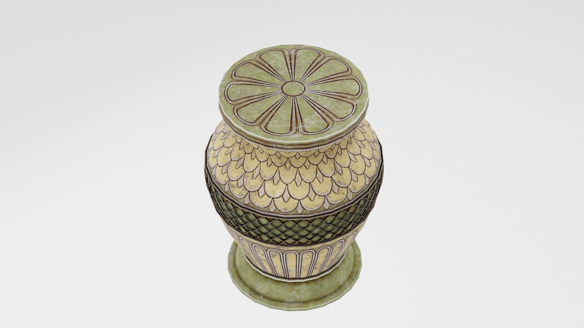 Ancient Urn Low-poly 3D model_4