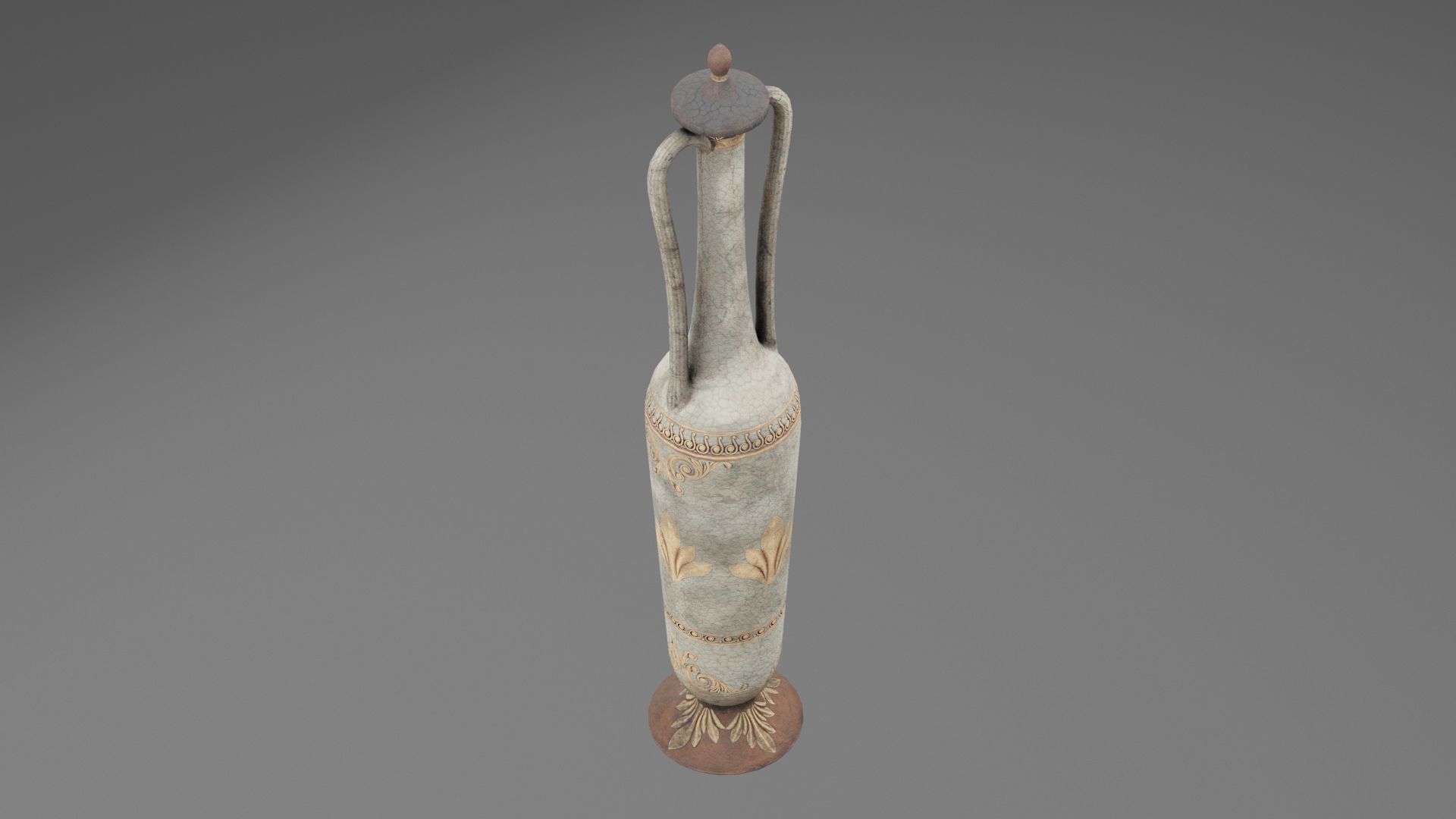 Ancient Golden Urn  Low-poly 3D model_4