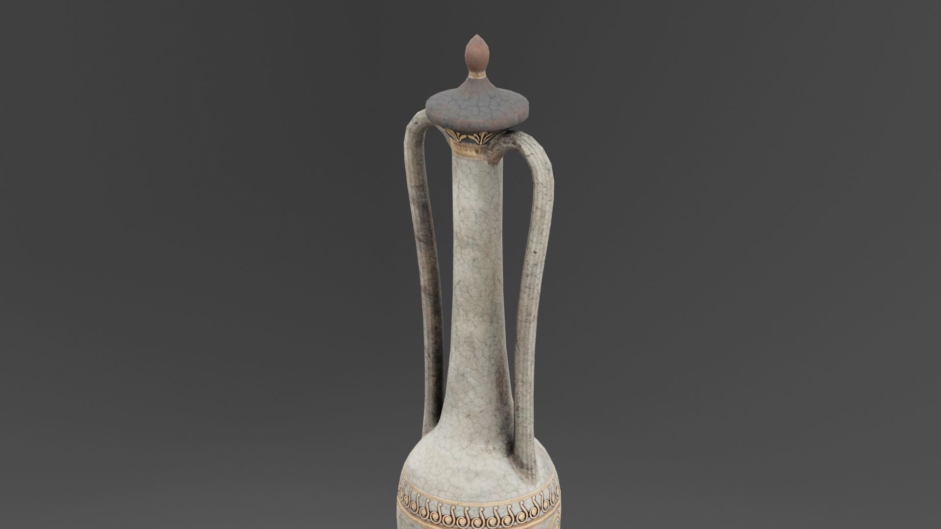 Ancient Golden Urn  Low-poly 3D model_1