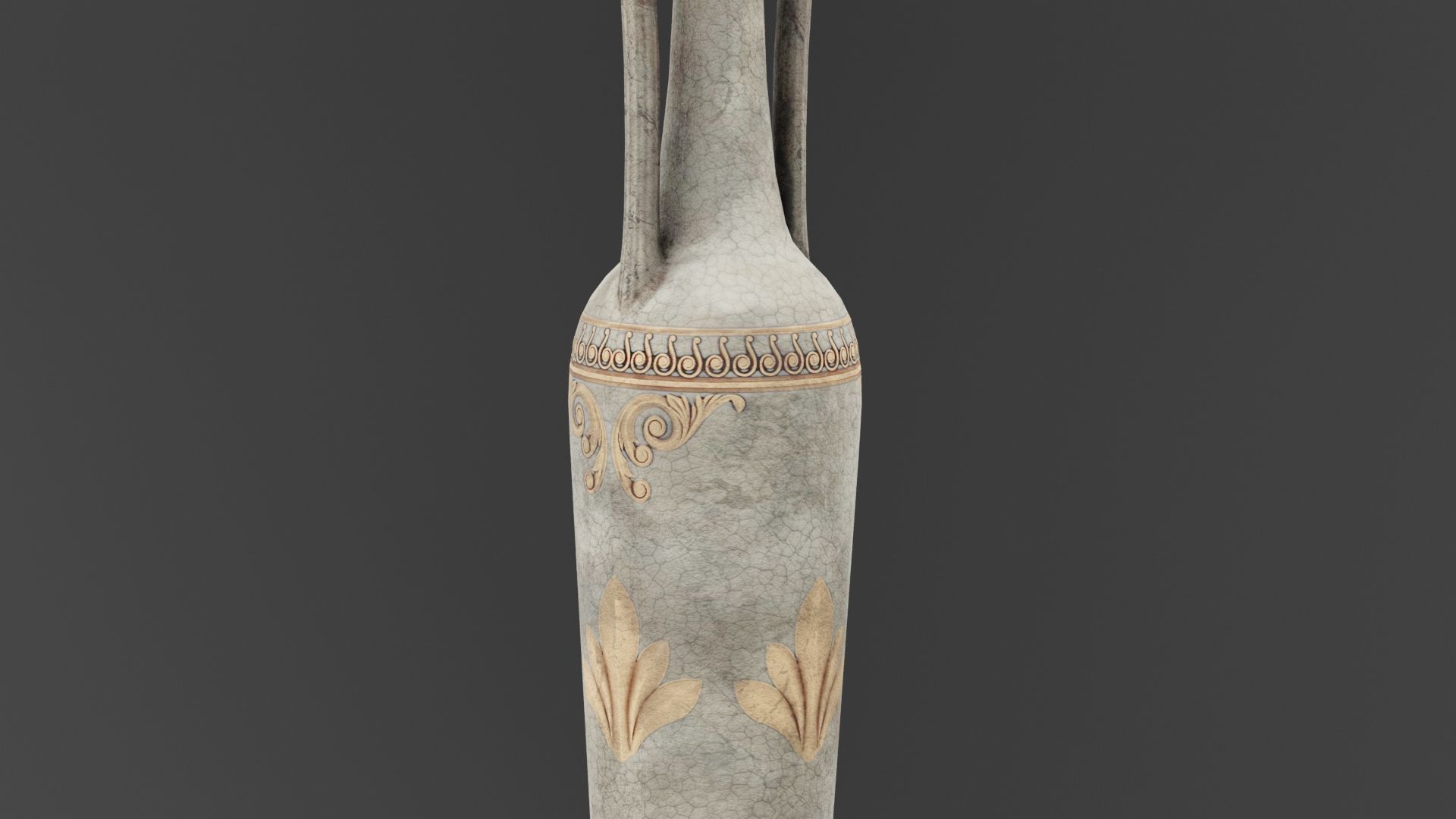 Ancient Golden Urn  Low-poly 3D model_3