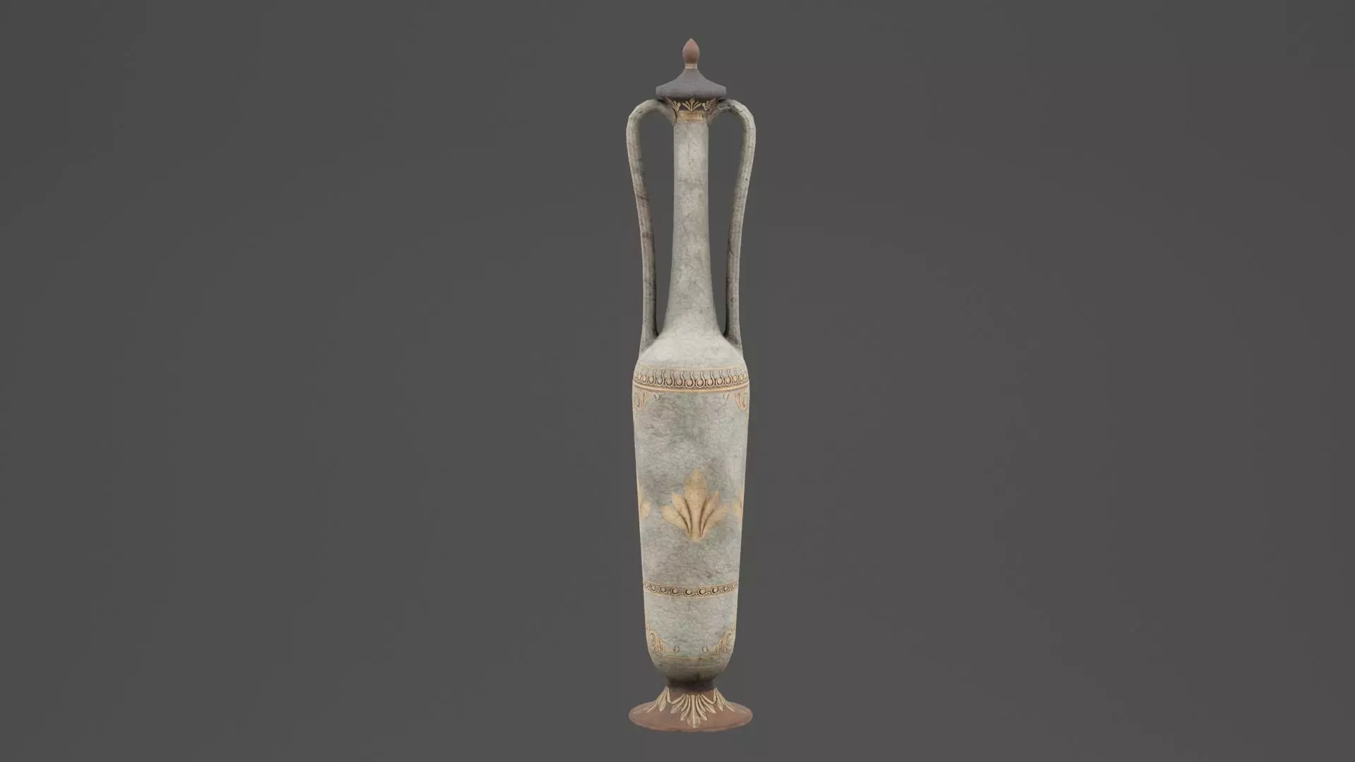 Ancient Golden Urn  Low-poly 3D model_0