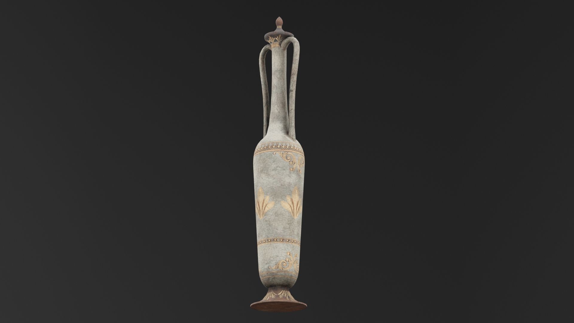 Ancient Golden Urn  Low-poly 3D model_2