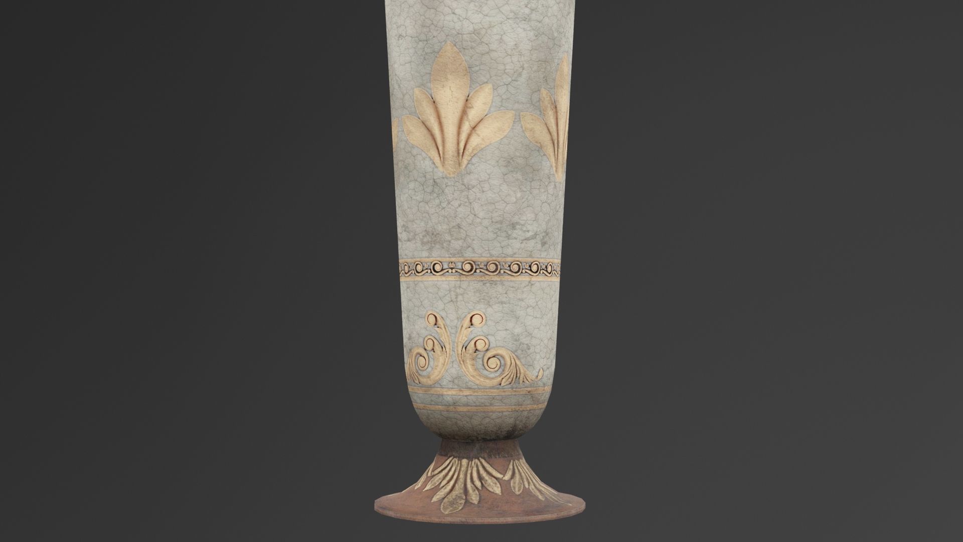 Ancient Golden Urn  Low-poly 3D model_5