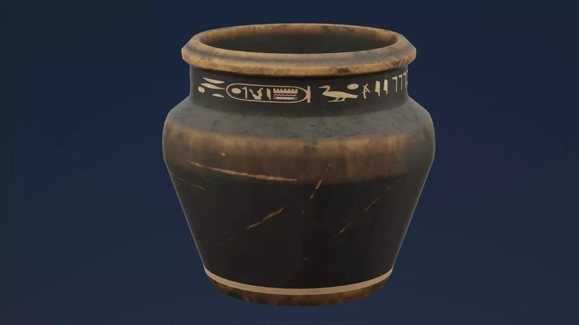 Ancient Egyptian Pot Low-poly 3D model_0